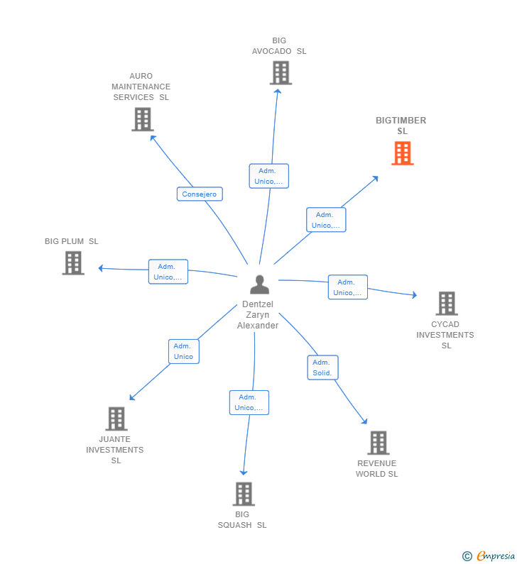 Vinculaciones societarias de BIGTIMBER SL
