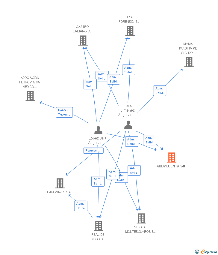 Vinculaciones societarias de AUDYCUENTA SA