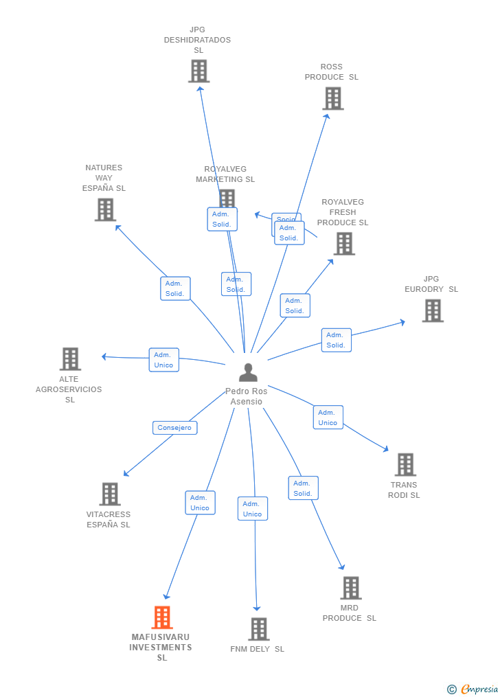 Vinculaciones societarias de MAFUSIVARU INVESTMENTS SL
