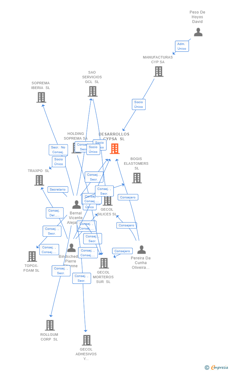 Vinculaciones societarias de DESARROLLOS CYPSA SL