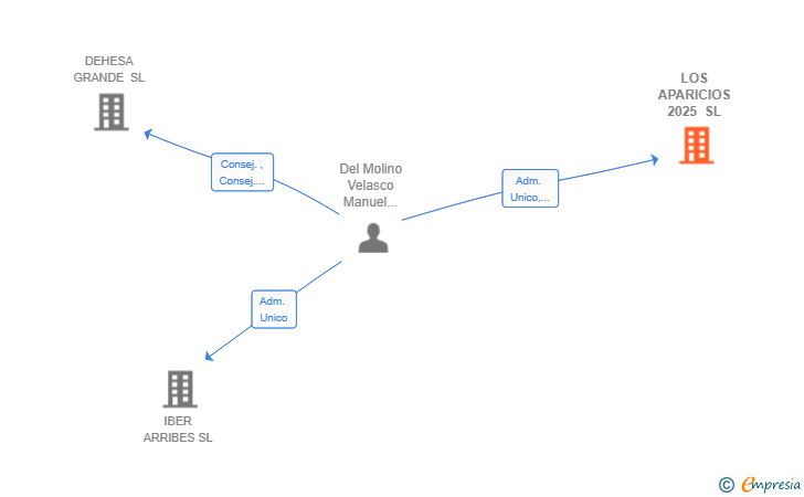 Vinculaciones societarias de LOS APARICIOS 2025 SL