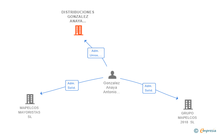 Vinculaciones societarias de DISTRIBUCIONES GONZALEZ ANAYA MAYORISTA SL