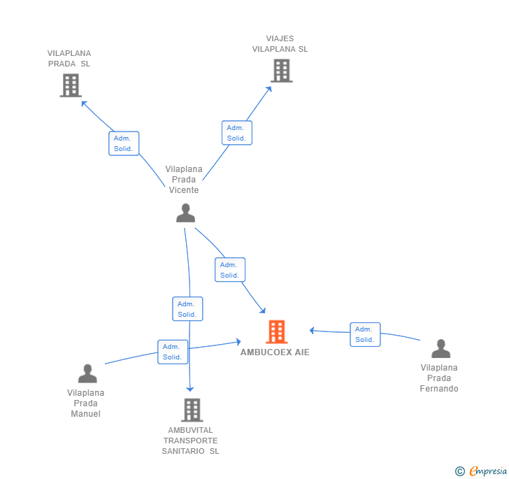 Vinculaciones societarias de AMBUCOEX AIE