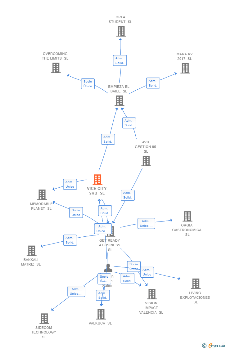 Vinculaciones societarias de VICE CITY SKB SL