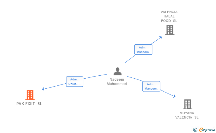 Vinculaciones societarias de PAK FIXIT SL