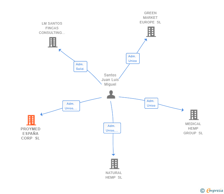 Vinculaciones societarias de PROYMED ESPAÑA CORP SL
