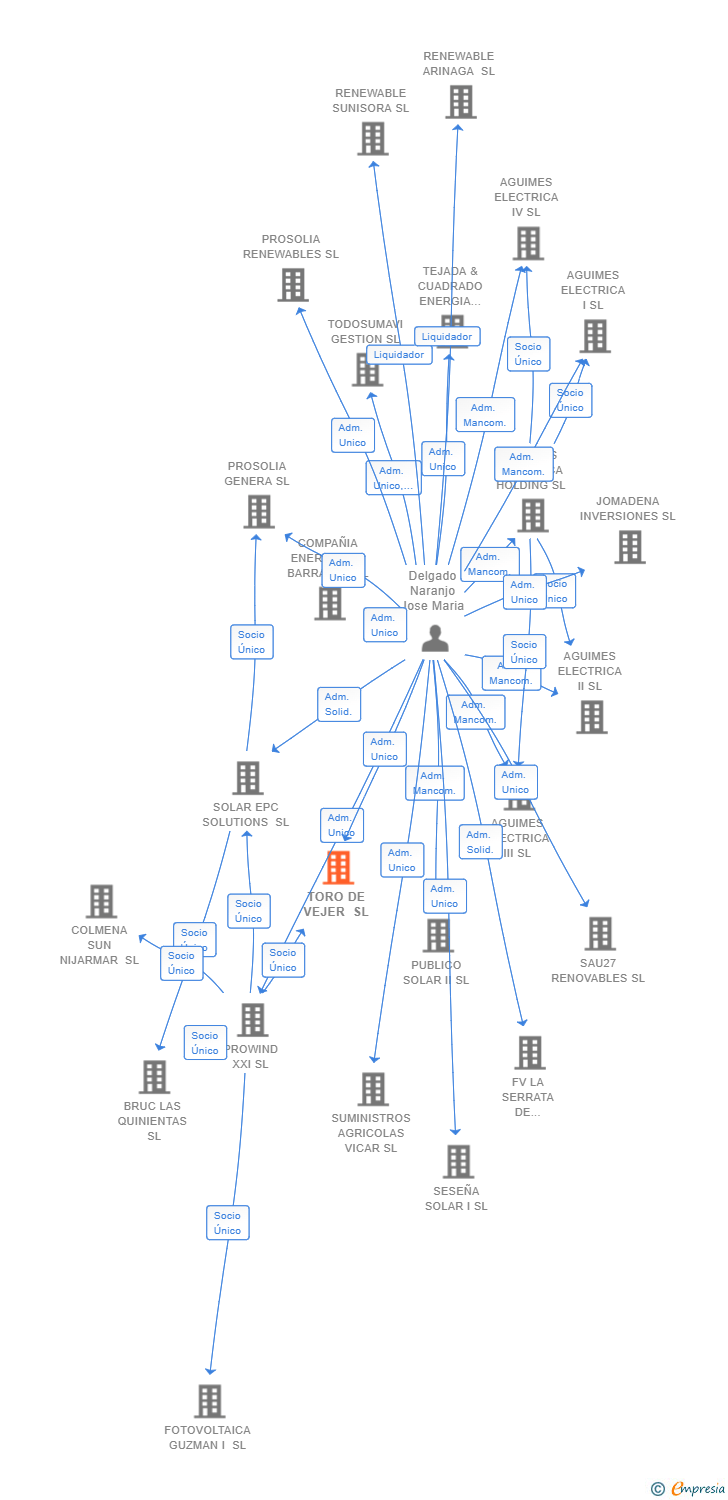 Vinculaciones societarias de TORO DE VEJER SL