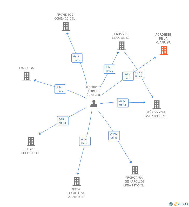 Vinculaciones societarias de AGROKING DE LA PLANA SA