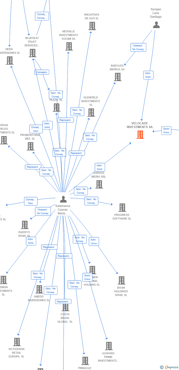 Vinculaciones societarias de VELOCADE INVESTMENTS SA
