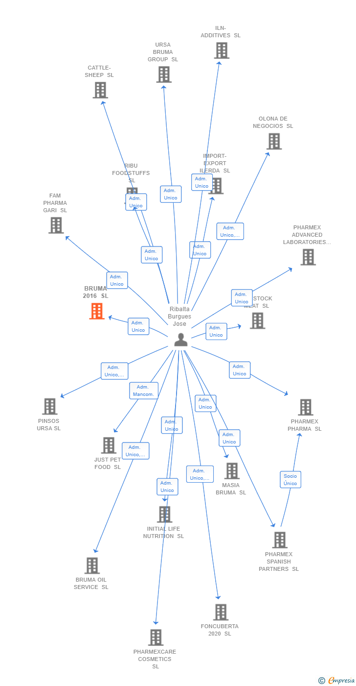 Vinculaciones societarias de BRUMA 2016 SL