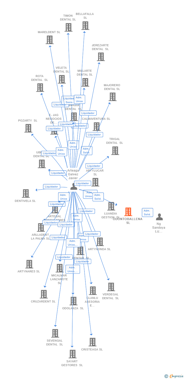 Vinculaciones societarias de ODONTOBALLENA SL