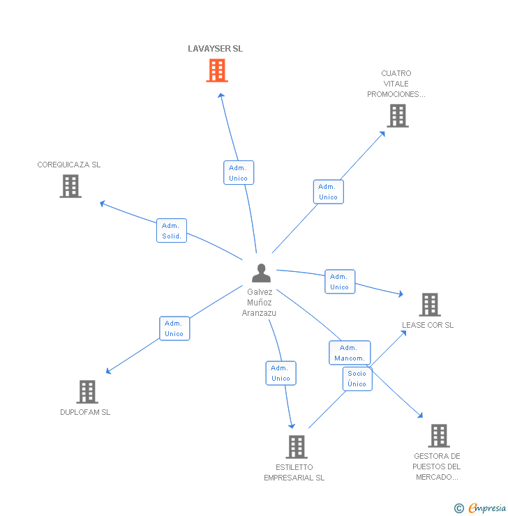 Vinculaciones societarias de LAVAYSER SL