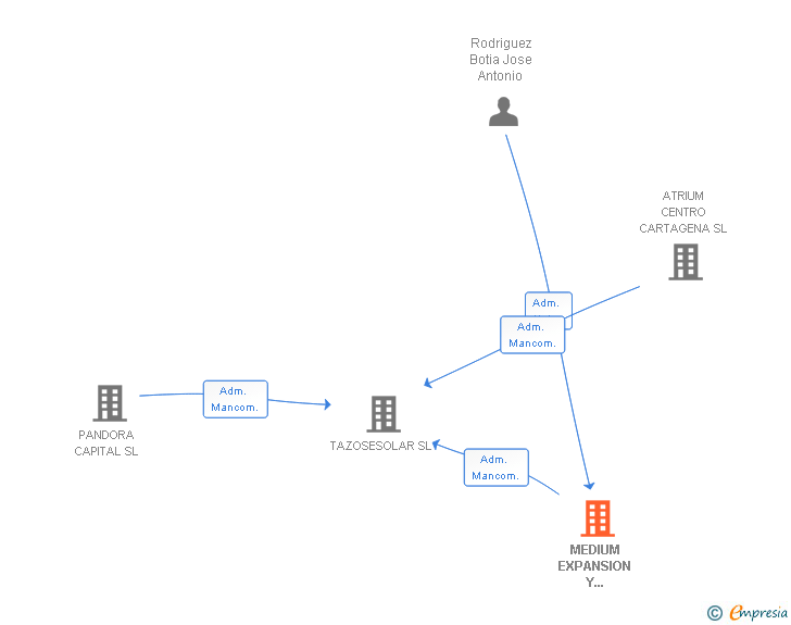 Vinculaciones societarias de MEDIUM EXPANSION Y DESARROLLOS INMOBILIARIOS SL