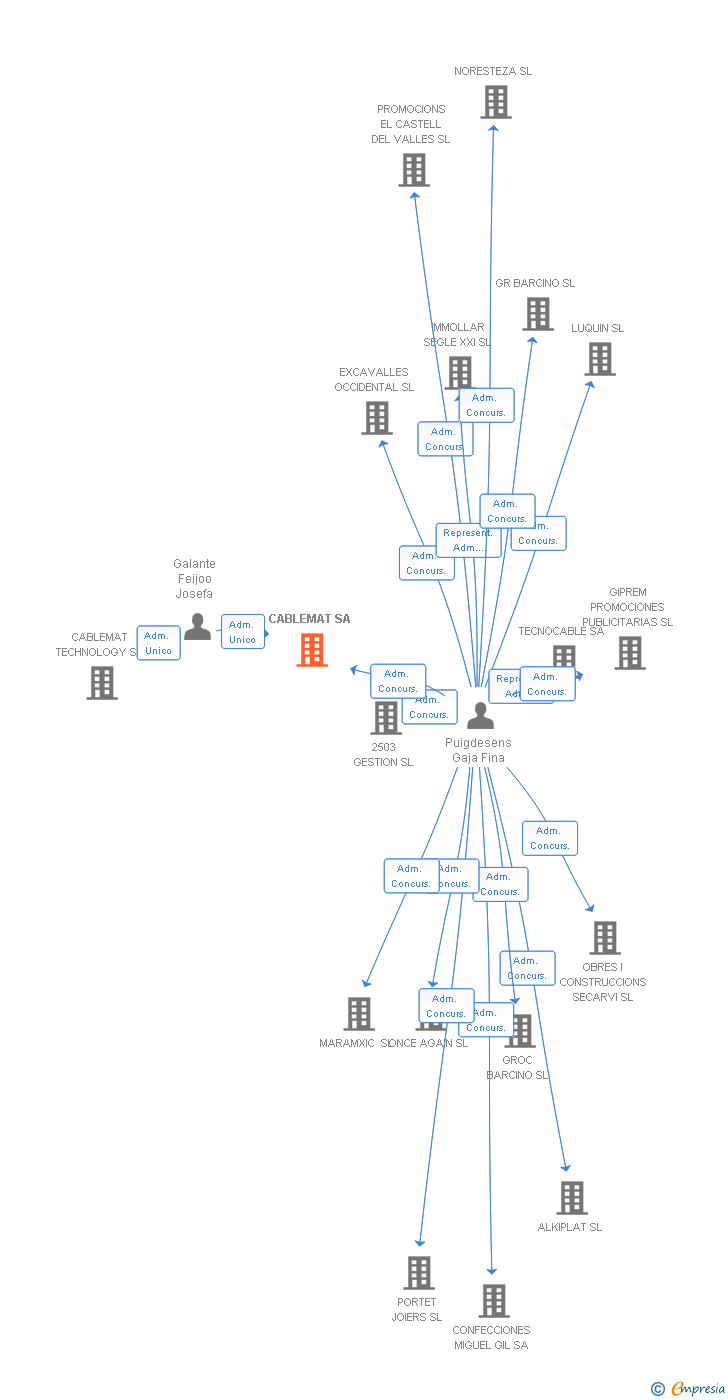 Vinculaciones societarias de CABLEMAT SA