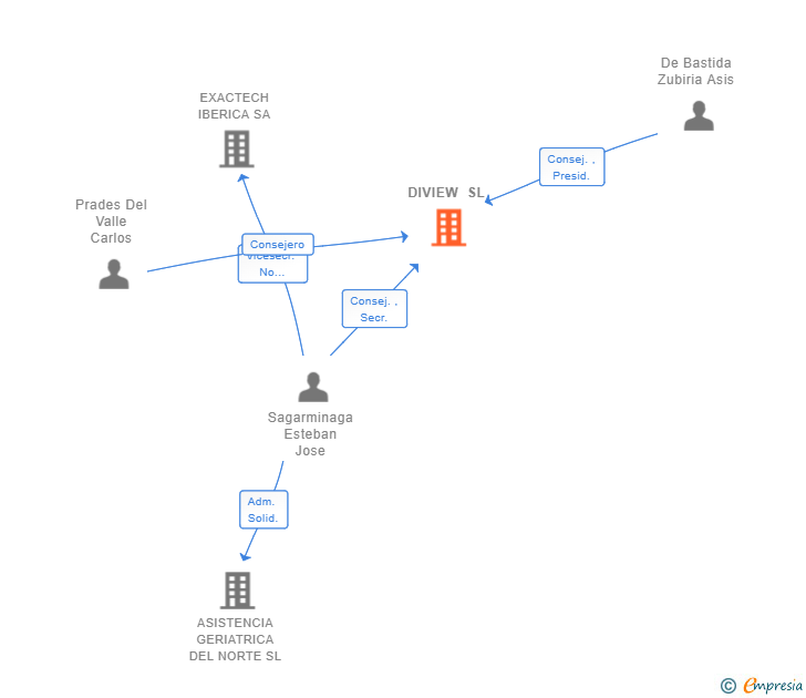 Vinculaciones societarias de DIVIEW SL (EXTINGUIDA)