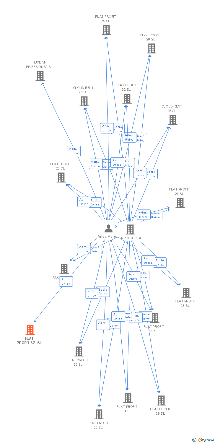 Vinculaciones societarias de FLAT PROFIT 37 SL