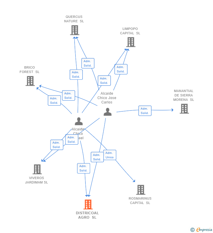 Vinculaciones societarias de DISTRICOAL AGRO SL