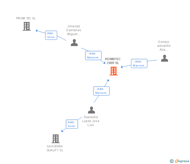Vinculaciones societarias de RONINTEC 2009 SL