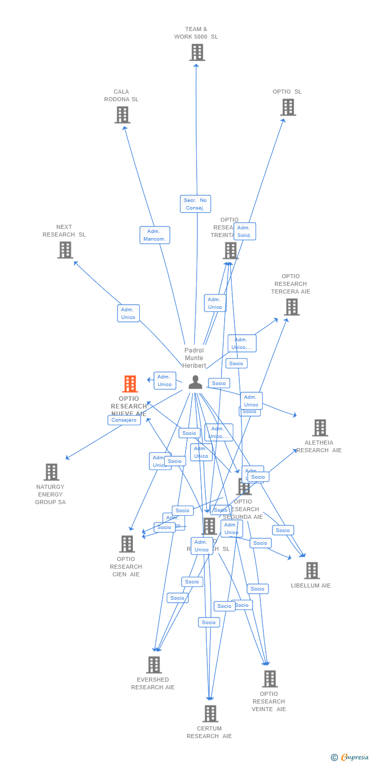 Vinculaciones societarias de OPTIO RESEARCH NUEVE AIE