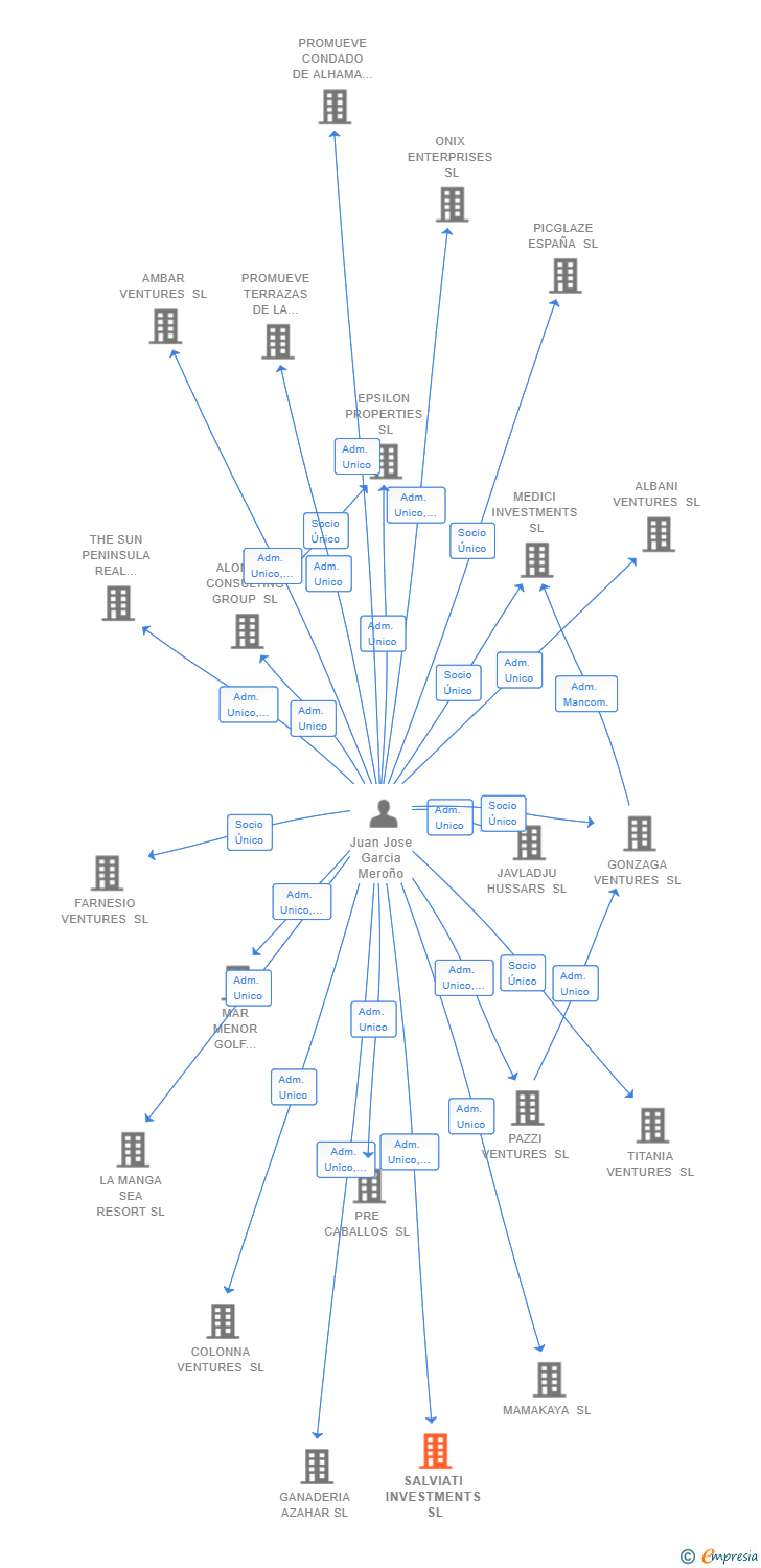 Vinculaciones societarias de SALVIATI INVESTMENTS SL