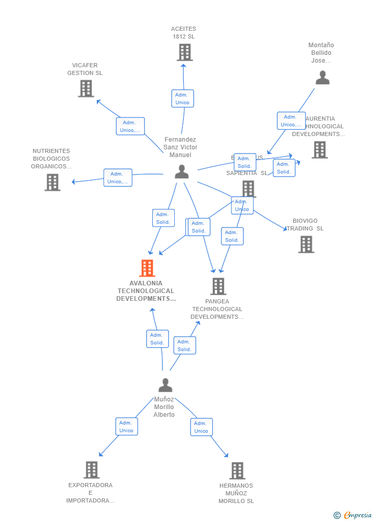 Vinculaciones societarias de AVALONIA TECHNOLOGICAL DEVELOPMENTS SL