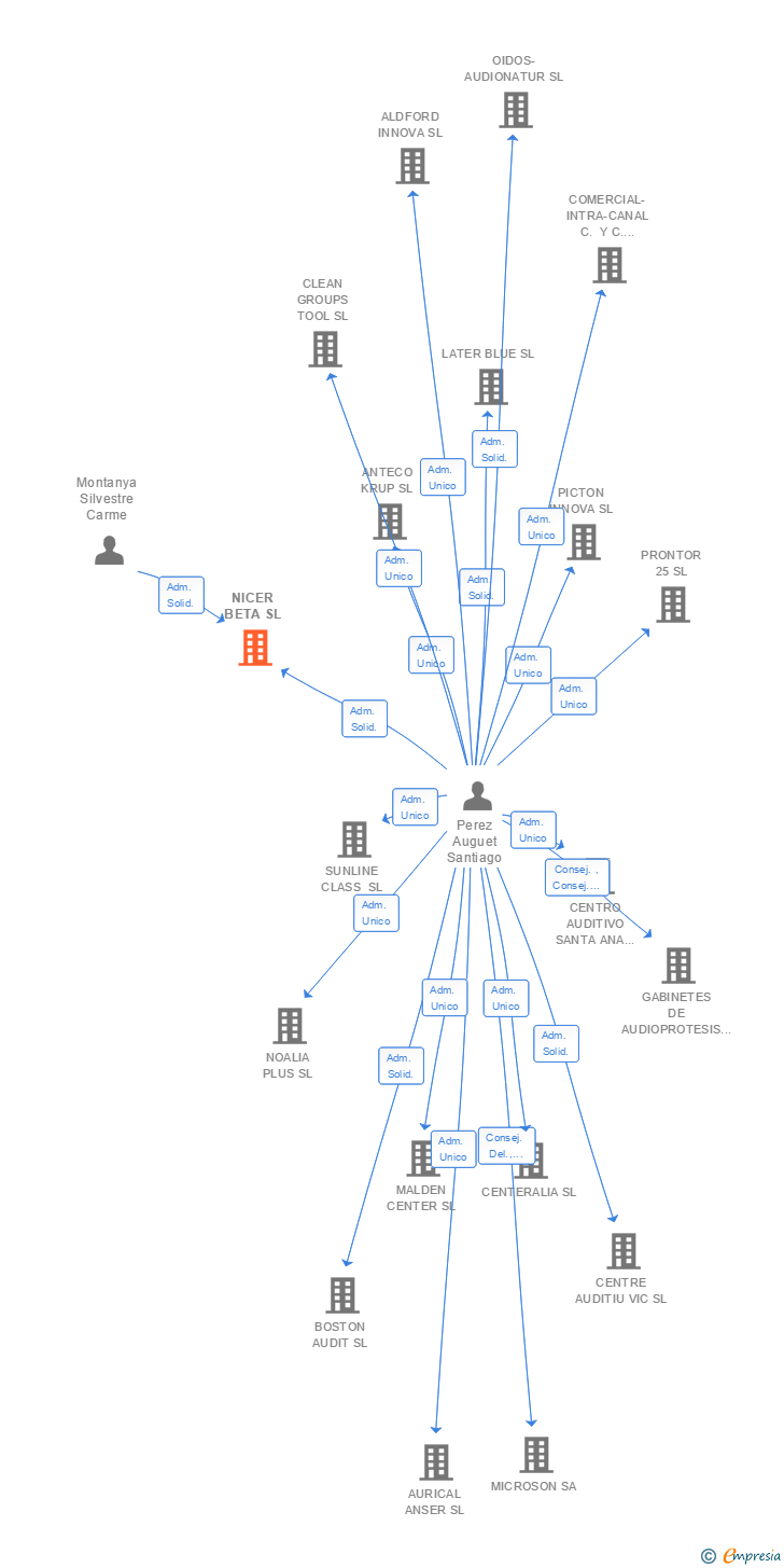 Vinculaciones societarias de NICER BETA SL