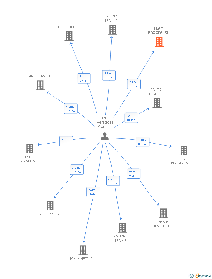 Vinculaciones societarias de TEAM PROCES SL