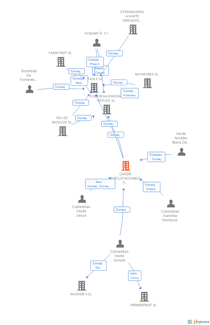 Vinculaciones societarias de CAVER EXPLOTACIONES Y SERVICIOS SL