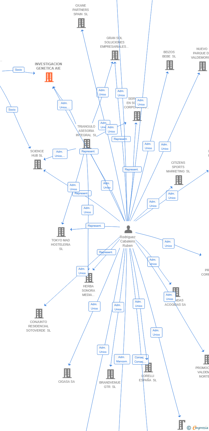 Vinculaciones societarias de INVESTIGACION GENETICA AIE