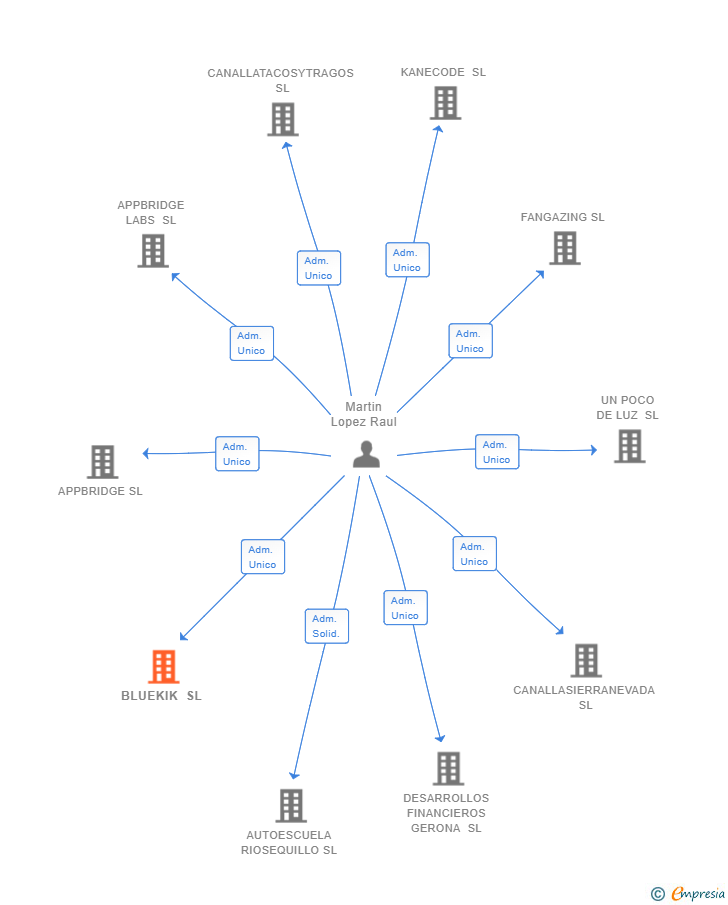 Vinculaciones societarias de BLUEKIK SL