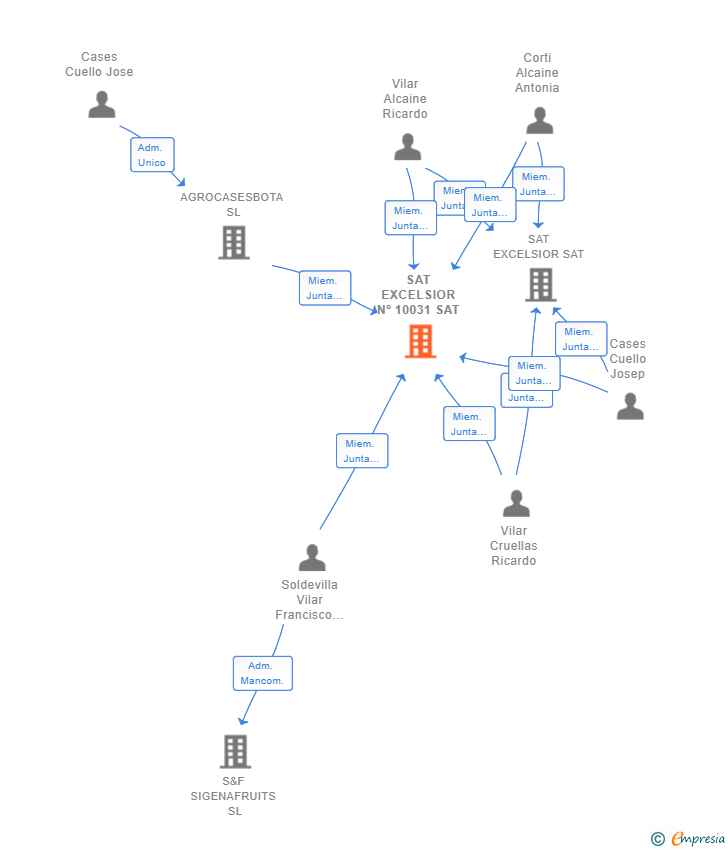 Vinculaciones societarias de SAT EXCELSIOR Nº 10031 SAT