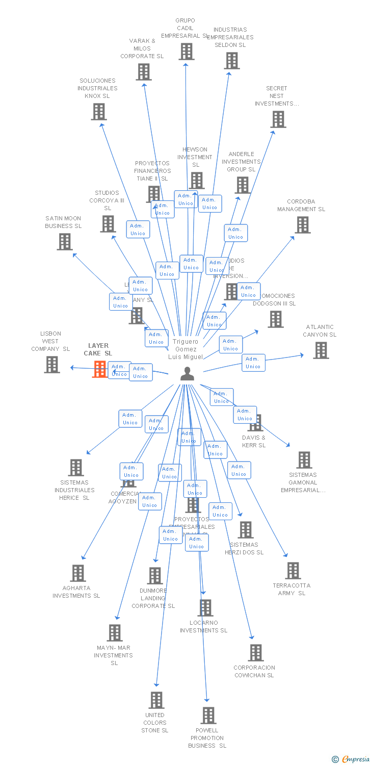 Vinculaciones societarias de LAYER CAKE SL