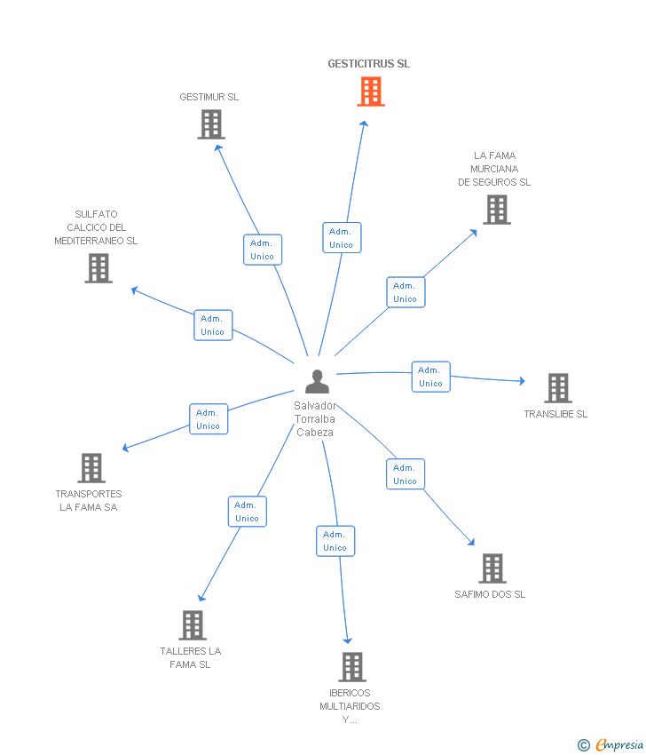 Vinculaciones societarias de GESTICITRUS SL