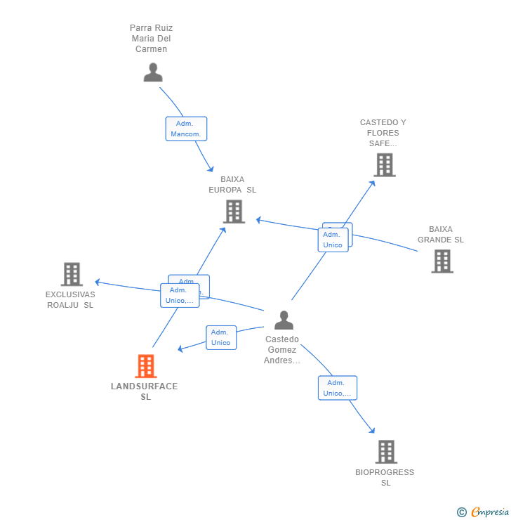 Vinculaciones societarias de LANDSURFACE SL