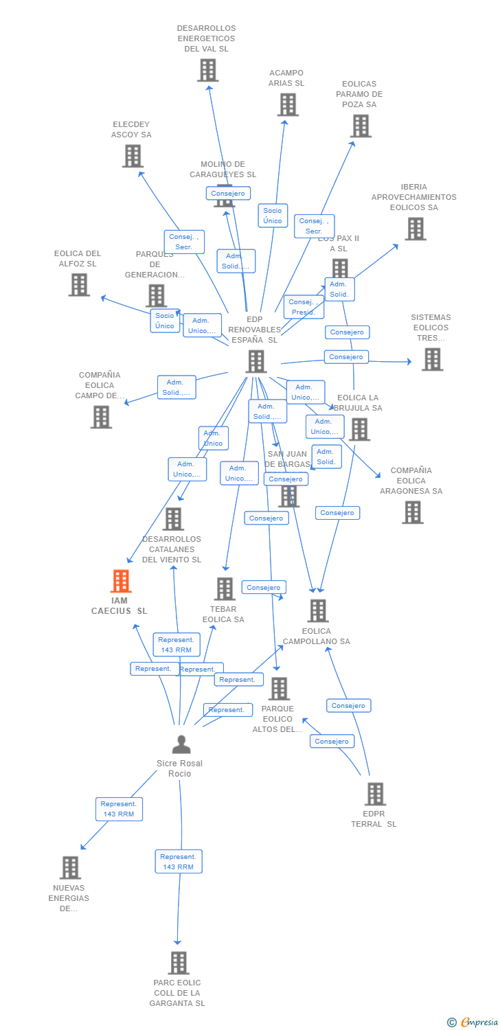 Vinculaciones societarias de IAM CAECIUS SL