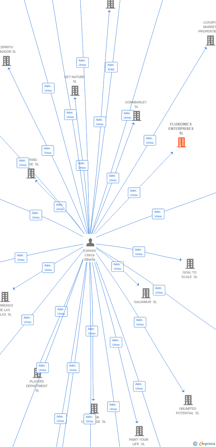 Vinculaciones societarias de FLUXIONICS ENTERPRISES SL