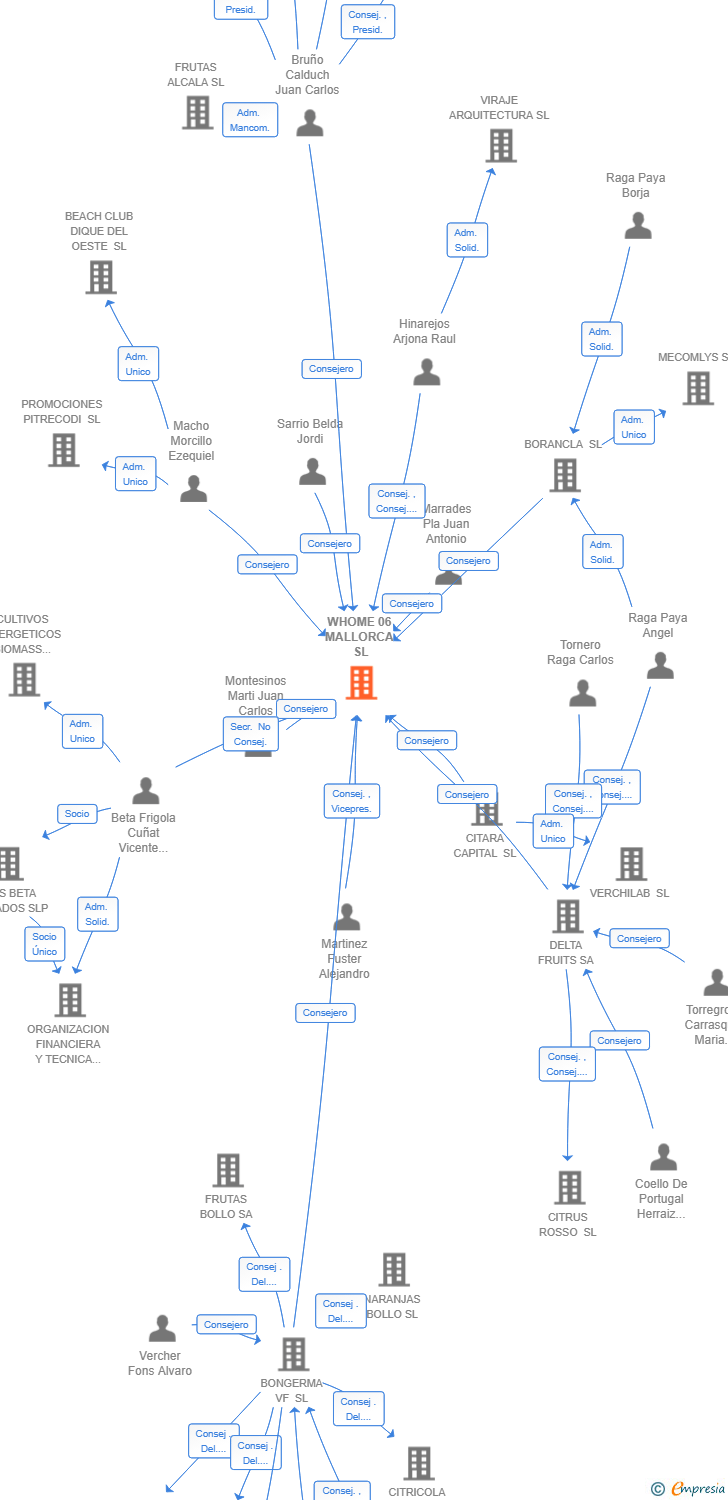 Vinculaciones societarias de WHOME 06 MALLORCA SL