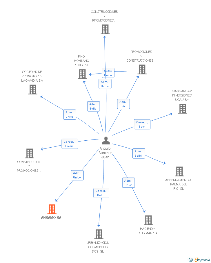 Vinculaciones societarias de ANSAMO SA