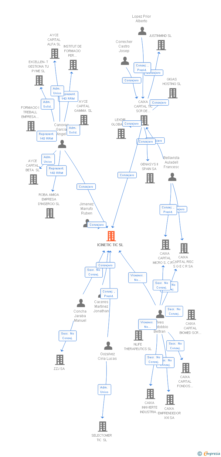 Vinculaciones societarias de ICINETIC TIC SL