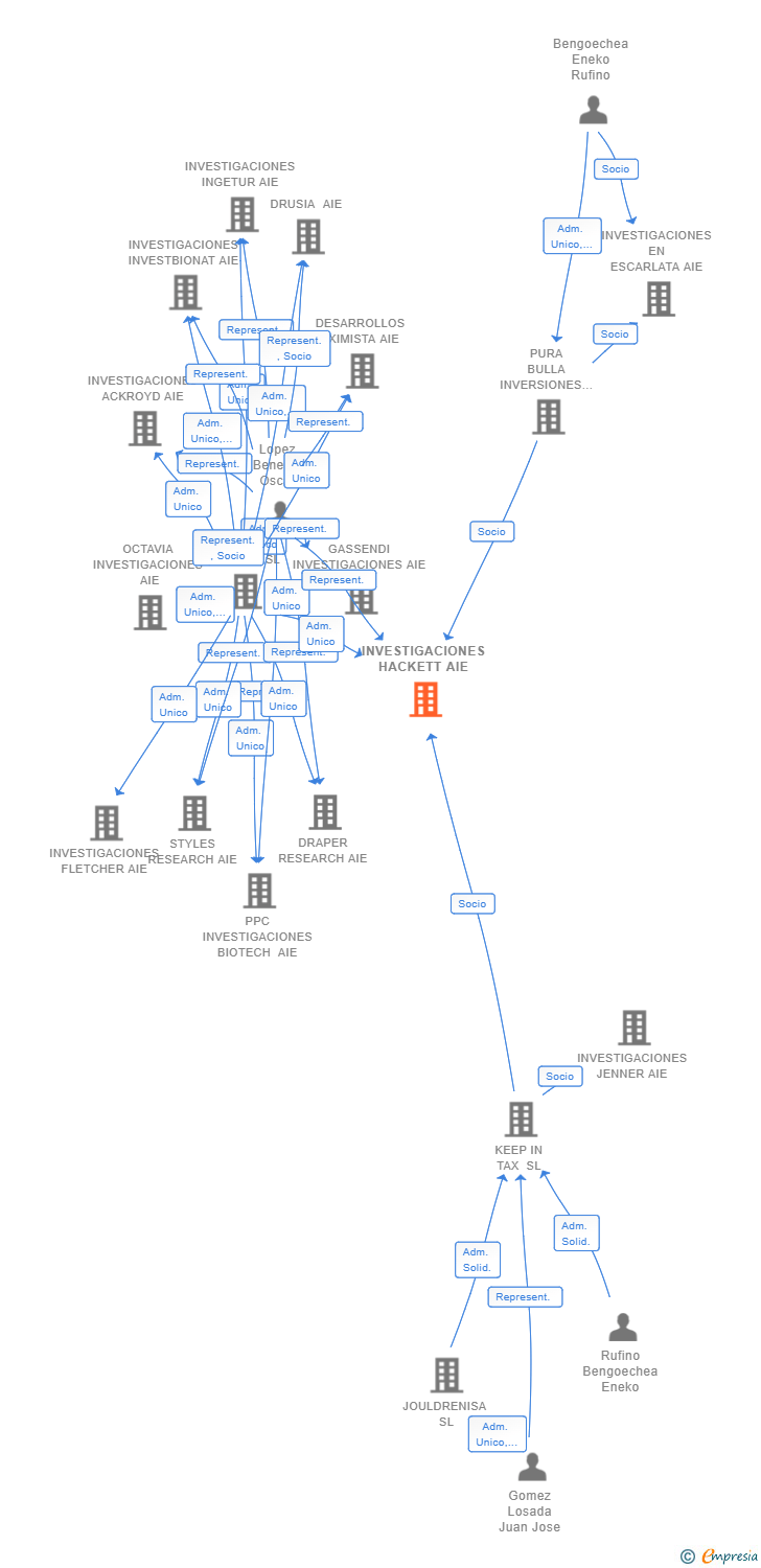 Vinculaciones societarias de INVESTIGACIONES HACKETT AIE