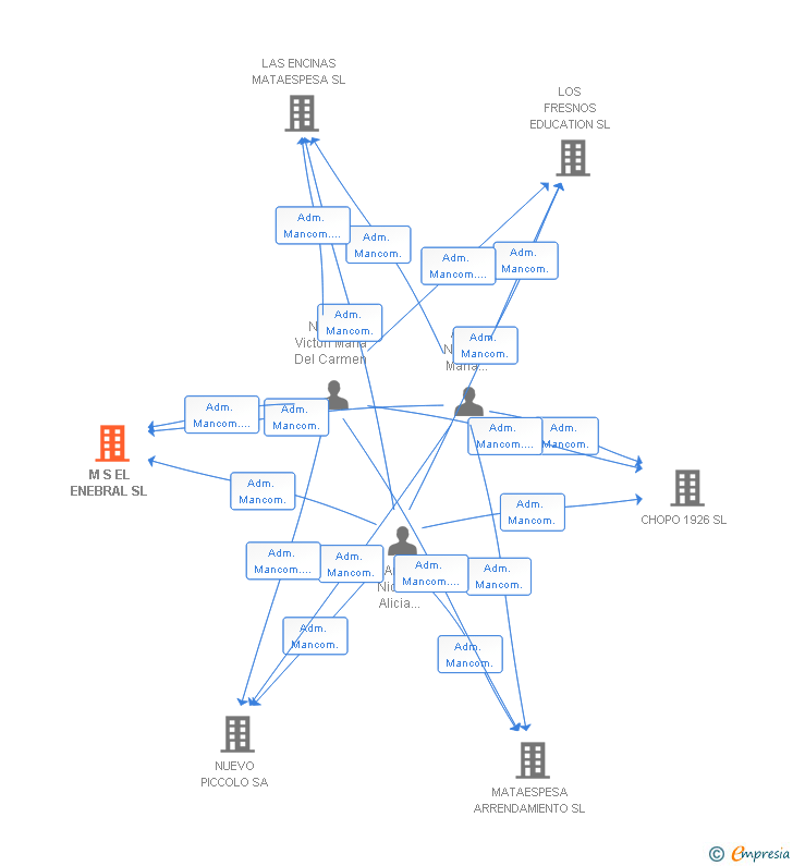 Vinculaciones societarias de M S EL ENEBRAL SL