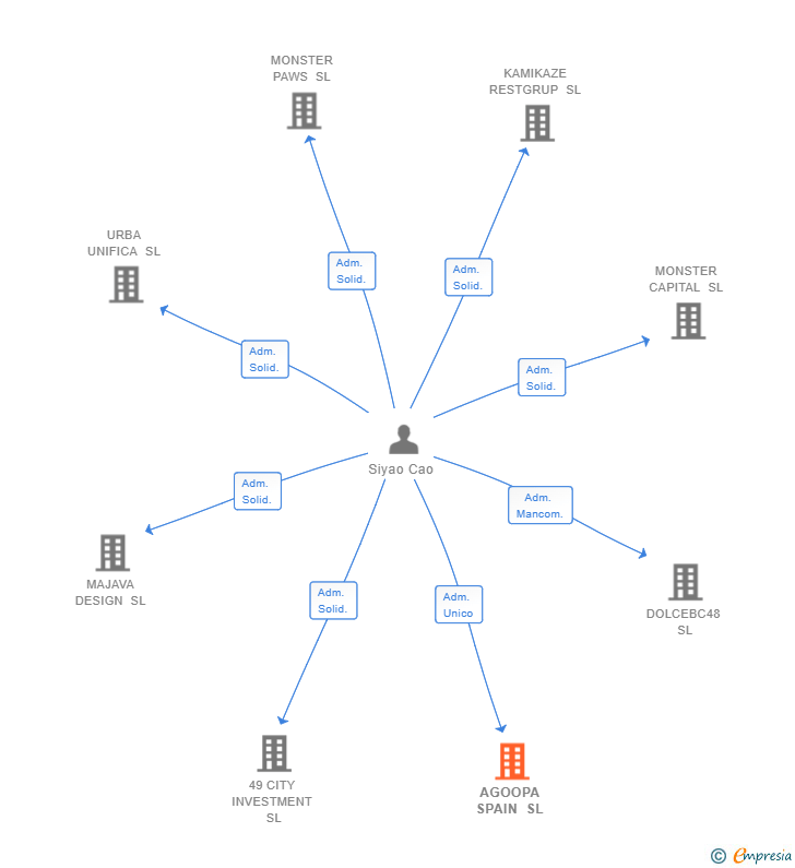 Vinculaciones societarias de AGOOPA SPAIN SL