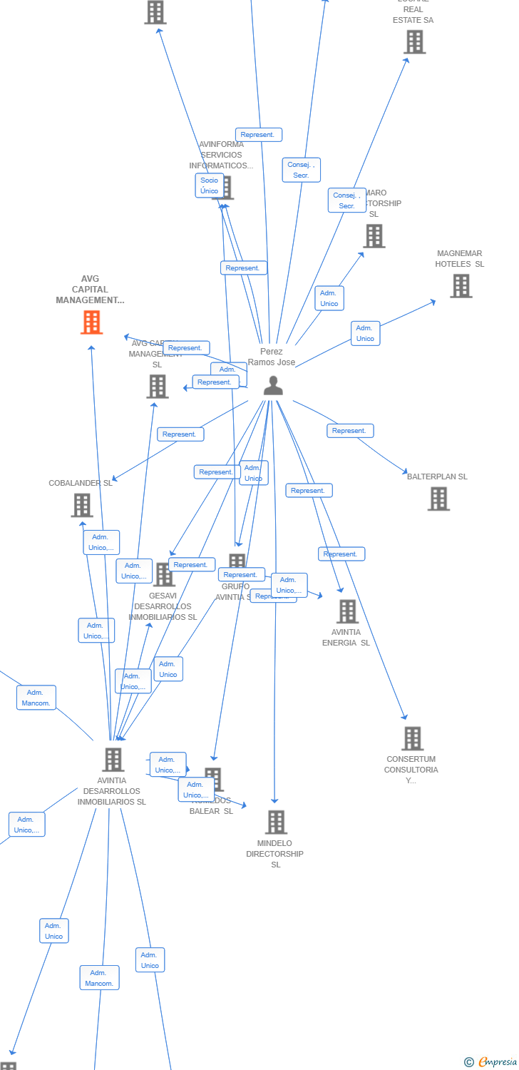 Vinculaciones societarias de AVG CAPITAL MANAGEMENT 14 SL