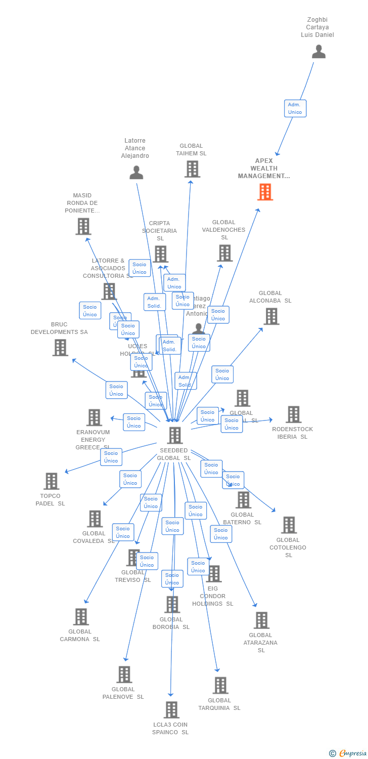 Vinculaciones societarias de APEX WEALTH MANAGEMENT SL