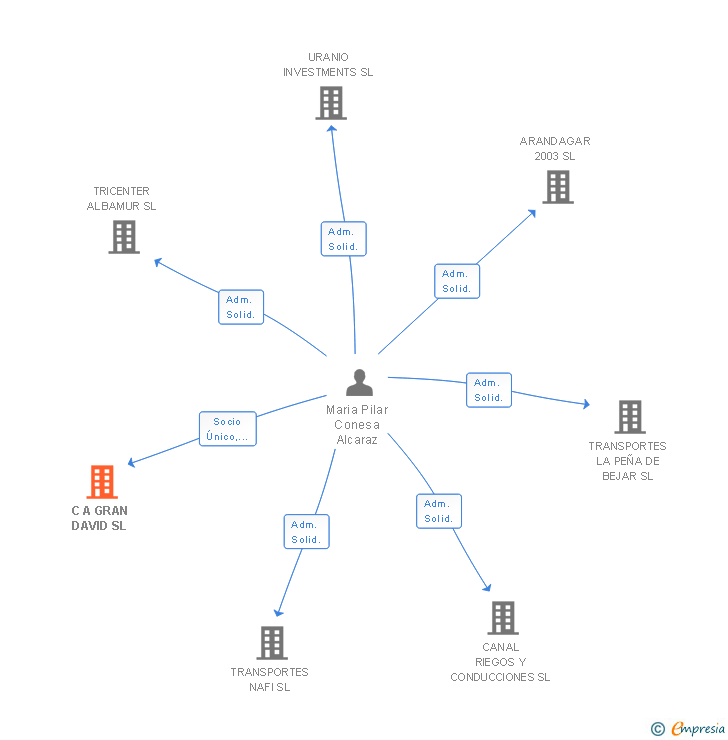 Vinculaciones societarias de C A GRAN DAVID SL