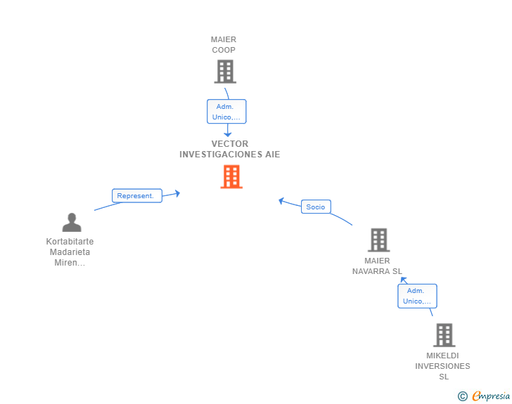 Vinculaciones societarias de VECTOR INVESTIGACIONES AIE (EXTINGUIDA)