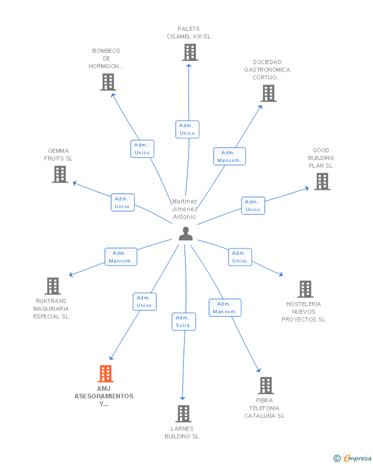 Vinculaciones societarias de AMJ ASESORAMIENTOS Y GESTIONES INFORMATICAS SL