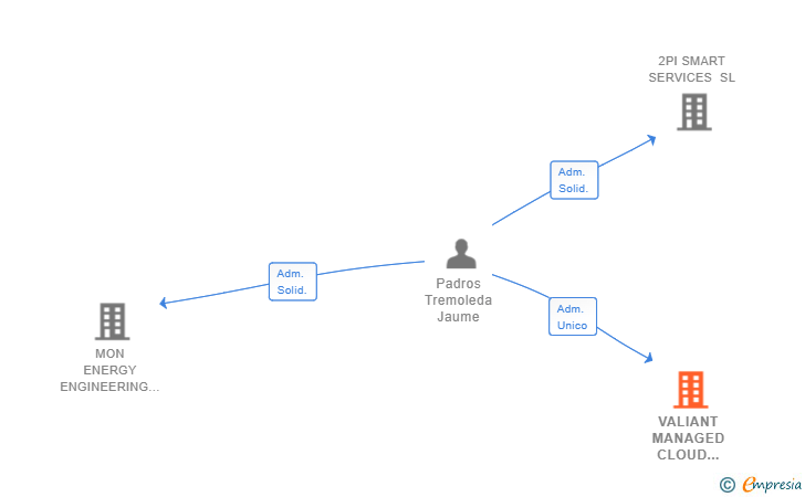 Vinculaciones societarias de VALIANT MANAGED CLOUD SERVICES SL