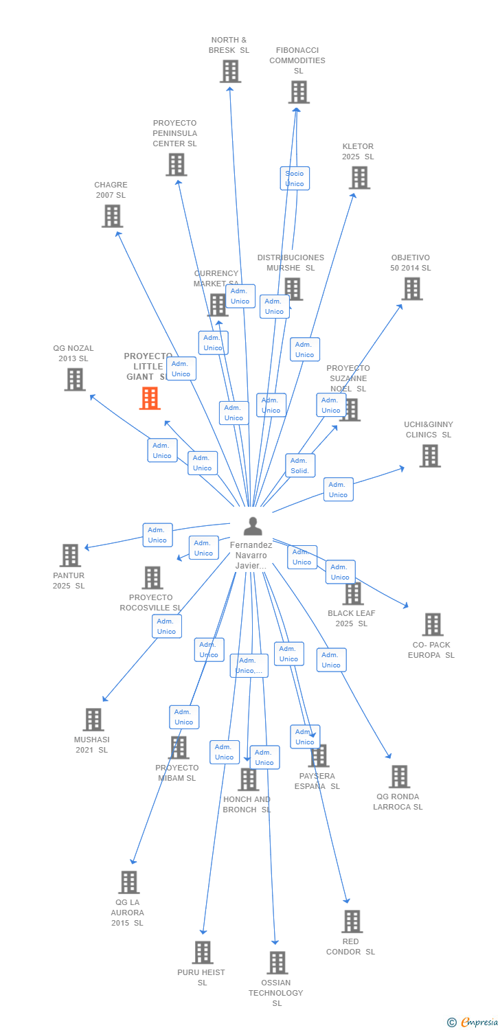 Vinculaciones societarias de PROYECTO LITTLE GIANT SL