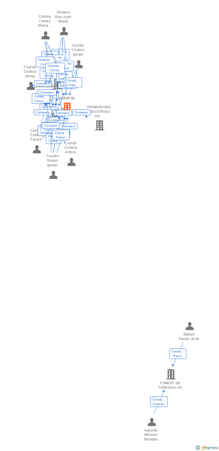 Vinculaciones societarias de LIFAPI SL